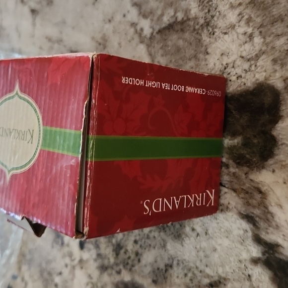 Kirklands ceramic boot tea light holder Christmas boot new in box - Picture 9 of 13